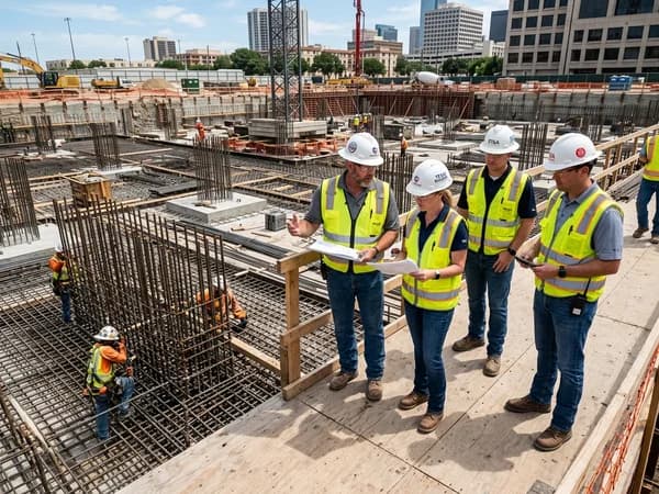 Site Superintendents reviewing construction documentation