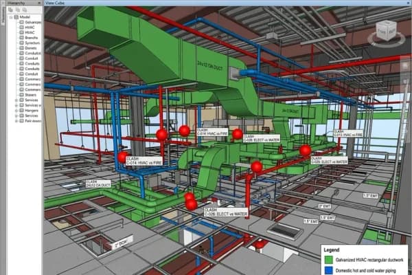 3D BIM multi-trade coordination and Navisworks clash detection