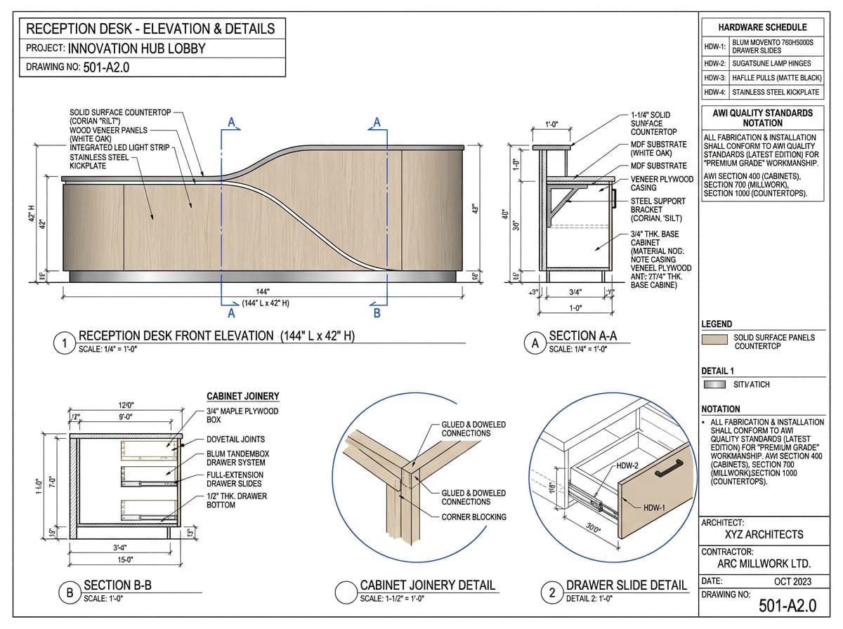 Architectural Millwork & Reception Casework - Sample Deliverable