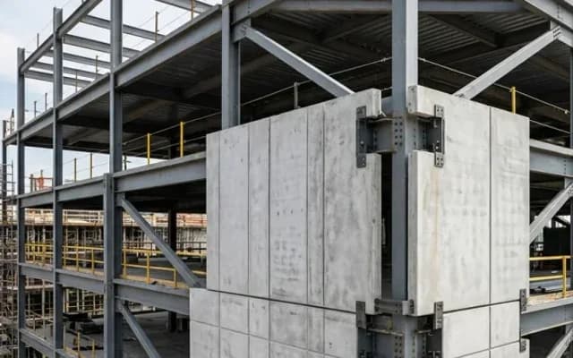 Modern educational facility featuring architectural structural steel framing and exposed steel trusses