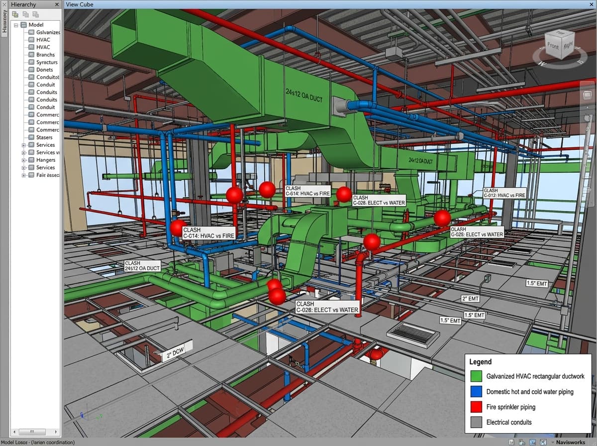 MEP Multi-Trade 3D BIM Clash Coordination - Sample Deliverable
