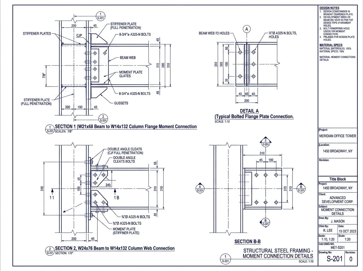Structural Steel Moment Connections & Framing - Sample Deliverable