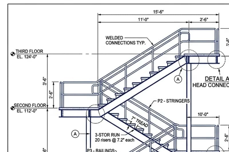 Glass railing shop drawing showing continuous floor base shoe channel and cap